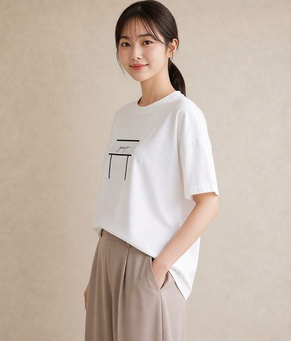 デザインTシャツ レディース 街灯 夜霧 夜 ナチュラル アンティーク イラスト きれいめ 夏コーデ 通学 白T YMAZO