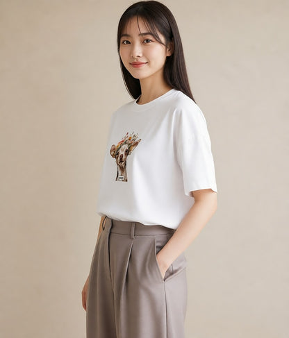 Tシャツ レディース チワワ 犬 いぬ イラスト ヴィンテージ風 親子 20代 白T YMAZO