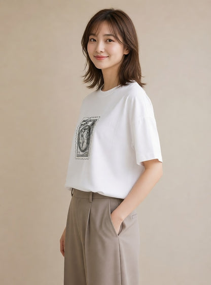 グラフィックTシャツ レディース 旅 トラベル スタンプ イラスト ポップ おしゃれギフト 社会人 白T YMAZO