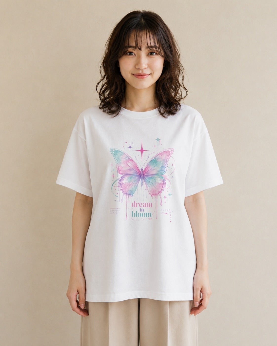 花蝶の舞｜水彩 半袖Tシャツ レディース