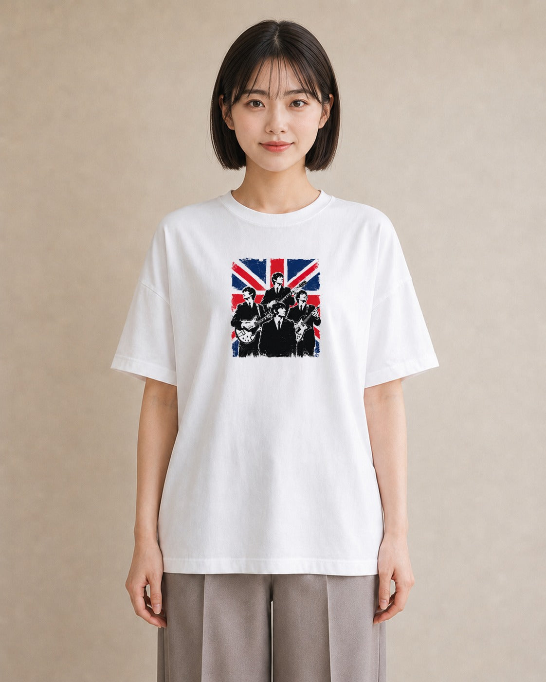 【受注生産】YMAZO Tシャツ レディース 半袖 ビッグT イラスト アート デザイン 白T 綿100% ホワイト M L くすみカラー 大人可愛い 水彩 リンクコーデ デート プレゼント 父の日 2026新作｜YMAZO art（スタン
