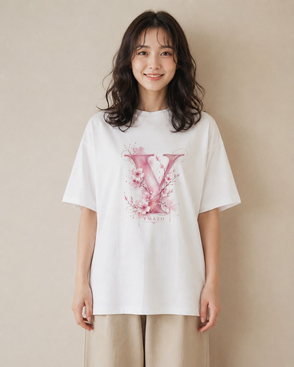桜ひとひら｜水彩 半袖Tシャツ レディース