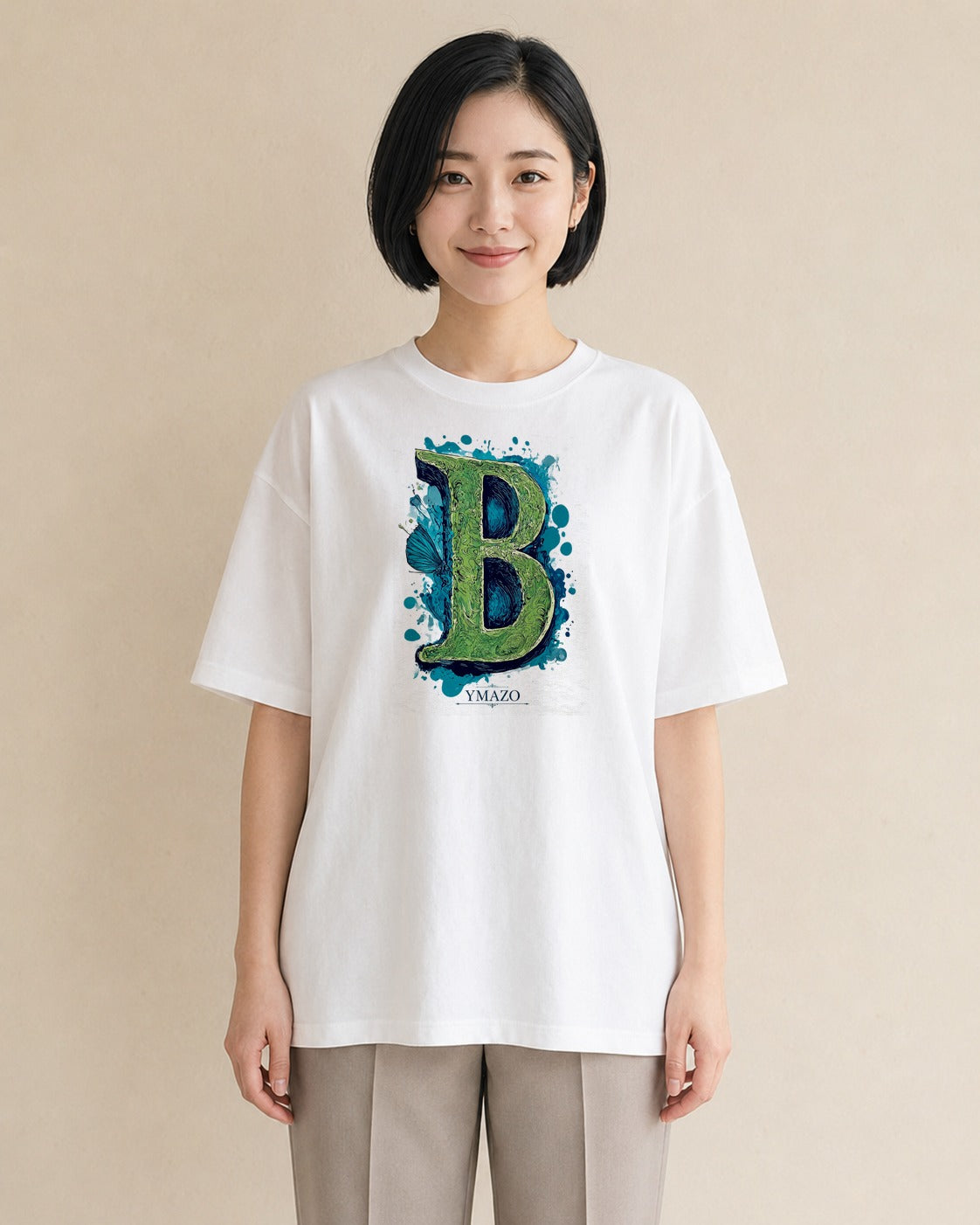 緑萌ゆる｜水彩 半袖Tシャツ レディース