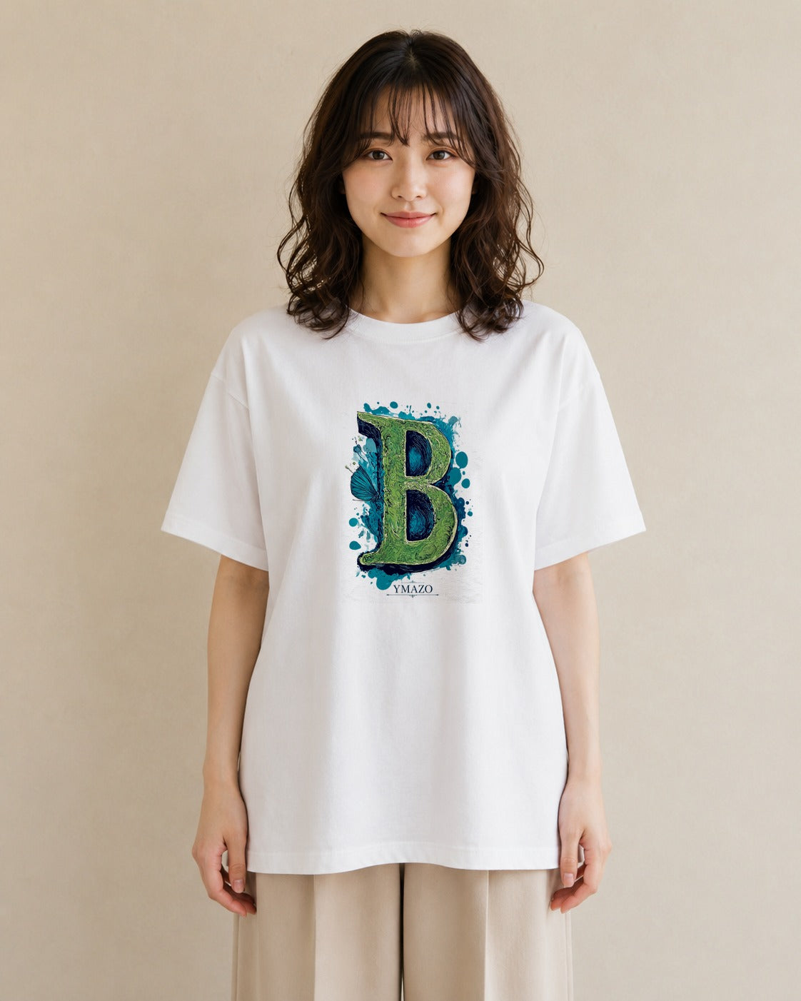 緑萌ゆる｜水彩 半袖Tシャツ レディース（スタンダードプリント 15×20cm）