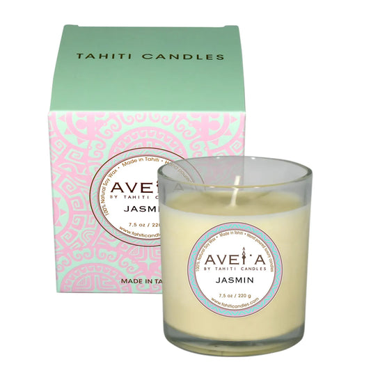 TAHITI CANDLES 220g (タヒチ キャンドルズ) フランス領ポリネシア初のラグジュアリーフレグランス JASMIN (ジャスミン) 20-個