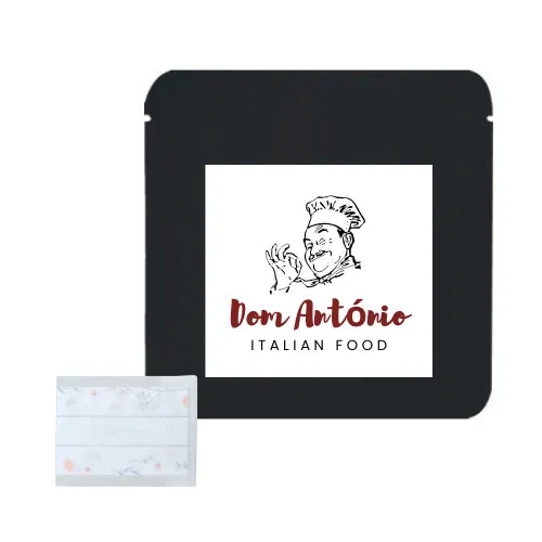 【オリジナルラベル対応】　マットブラックアルミ袋／ノベルティーにおすすめアロマシート ローズマリー50点